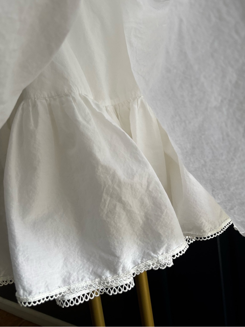 🐩 ODILLE Anthropologie Full Petticoat Midi Skirt 100% cotton, eyelet lace - Picture 5 of 15